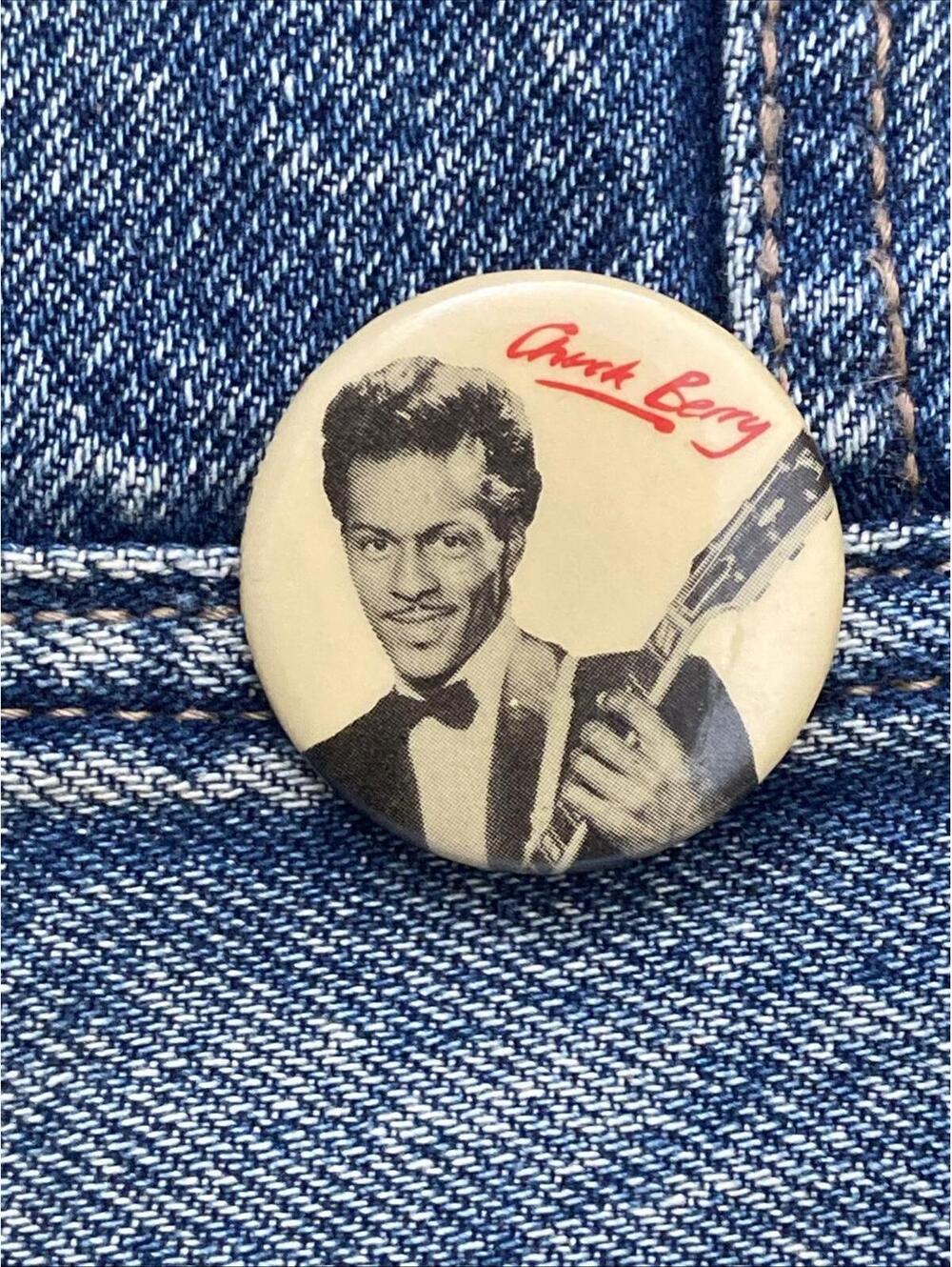 Chuck Berry Button Badge Pin Pinback Vintage 1.25 Round #442 Promo Concert